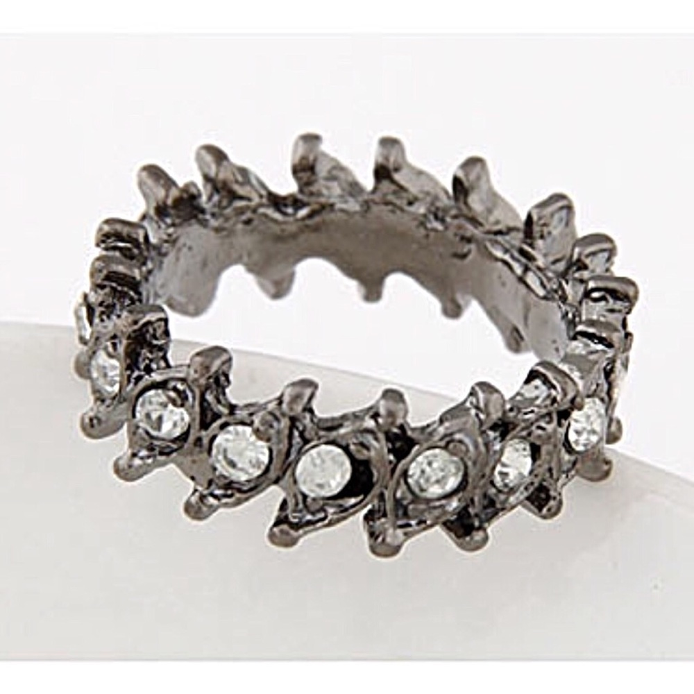 Gunmetal & Crystal Eternity Ring - Picture 3 of 3